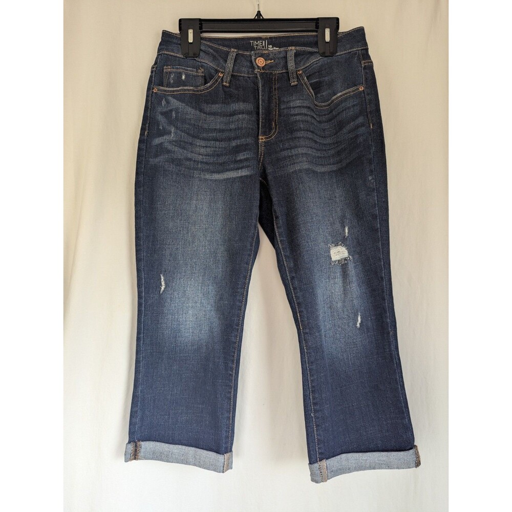Time and Tru Womens Sz 10 Mid-Rise Short Straight Leg Jeans